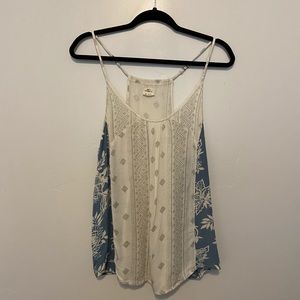 O’Neil blue cream tank top